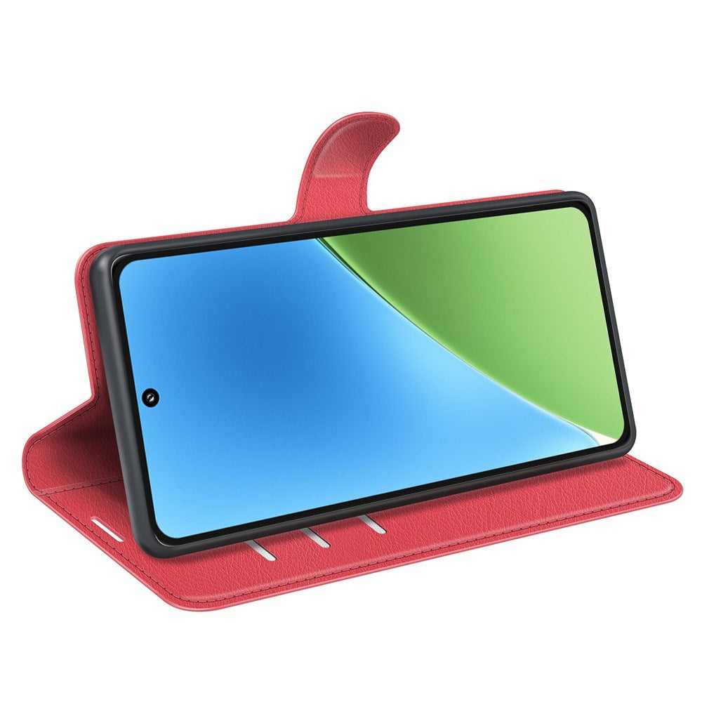 EIDERWOOD Xiaomi 15 Kunstlæder Flip Cover m. Kortholder & Ståfunktion - Rød