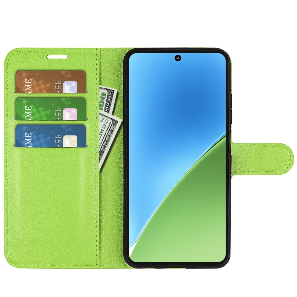 EIDERWOOD Xiaomi 15 Kunstlæder Flip Cover m. Kortholder & Ståfunktion - Grøn