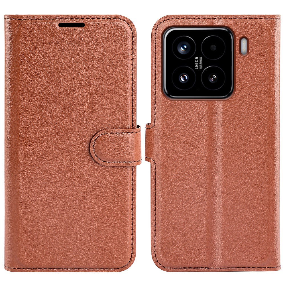 EIDERWOOD Xiaomi 15 Kunstlæder Flip Cover m. Kortholder & Ståfunktion - Brun