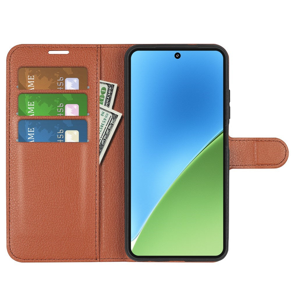 EIDERWOOD Xiaomi 15 Kunstlæder Flip Cover m. Kortholder & Ståfunktion - Brun