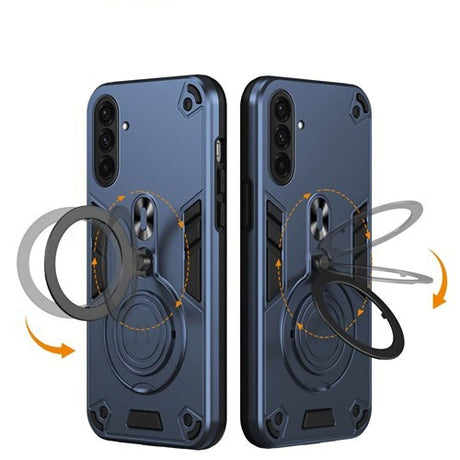 EIDERWOOD Samsung Galaxy A36 (5G) Hybrid Cover m. 360 Grader Roterbar Kickstand - MagSafe Kompatibel - Blå