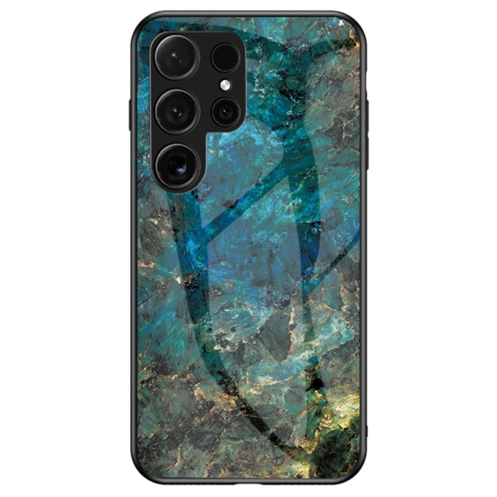 EIDERWOOD Samsung Galaxy S25 Ultra Hybrid Marmor Cover m. Glas Bagside - Blå