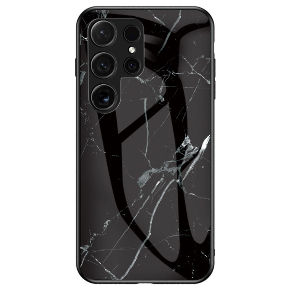 EIDERWOOD Samsung Galaxy S25 Ultra Hybrid Marmor Cover m. Glas Bagside - Sort