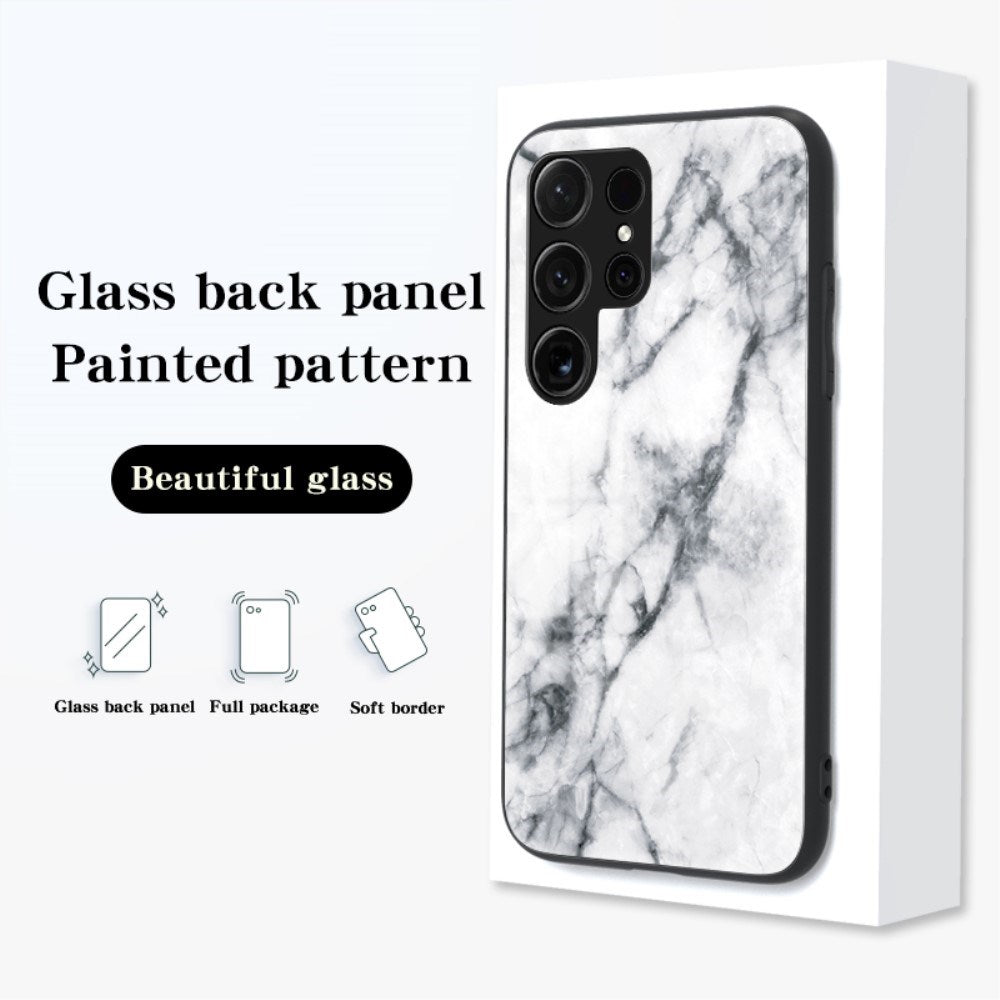 EIDERWOOD Samsung Galaxy S25 Ultra Hybrid Marmor Cover m. Glas Bagside - Sort