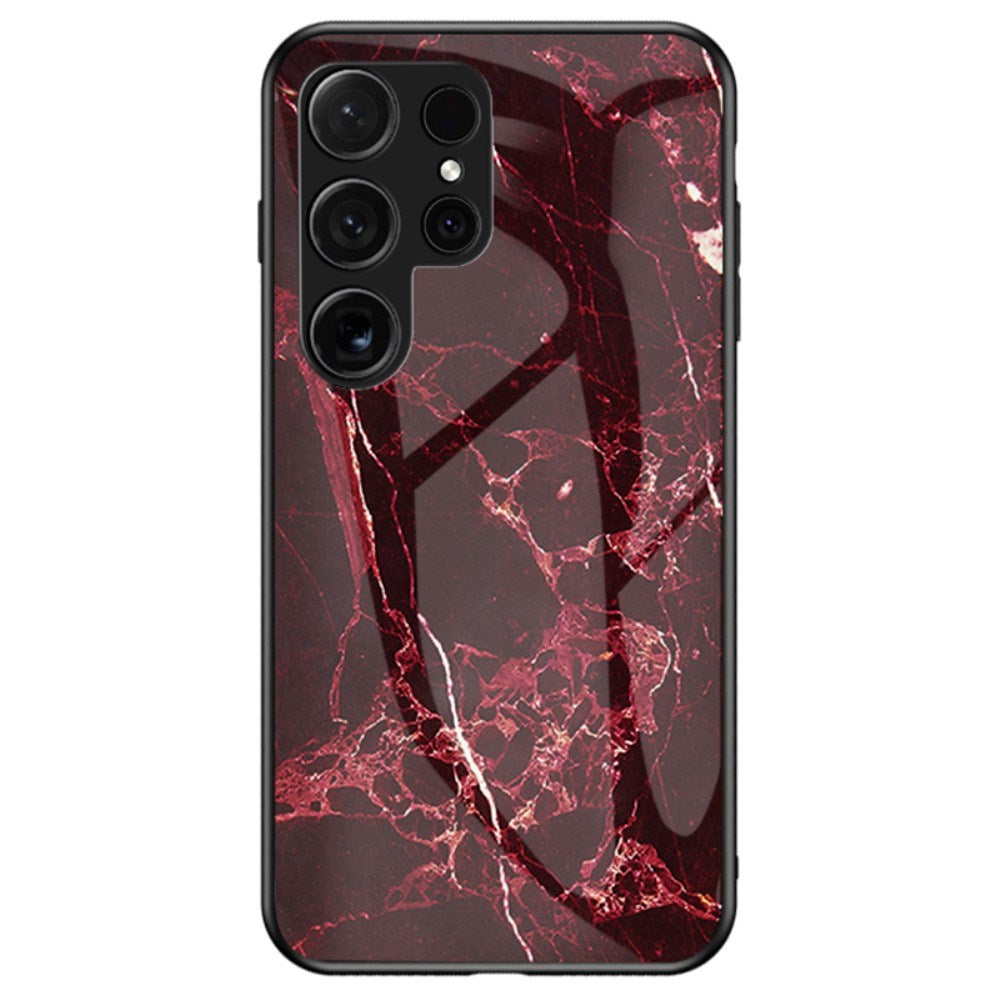 EIDERWOOD Samsung Galaxy S25 Ultra Hybrid Marmor Cover m. Glas Bagside - Rød