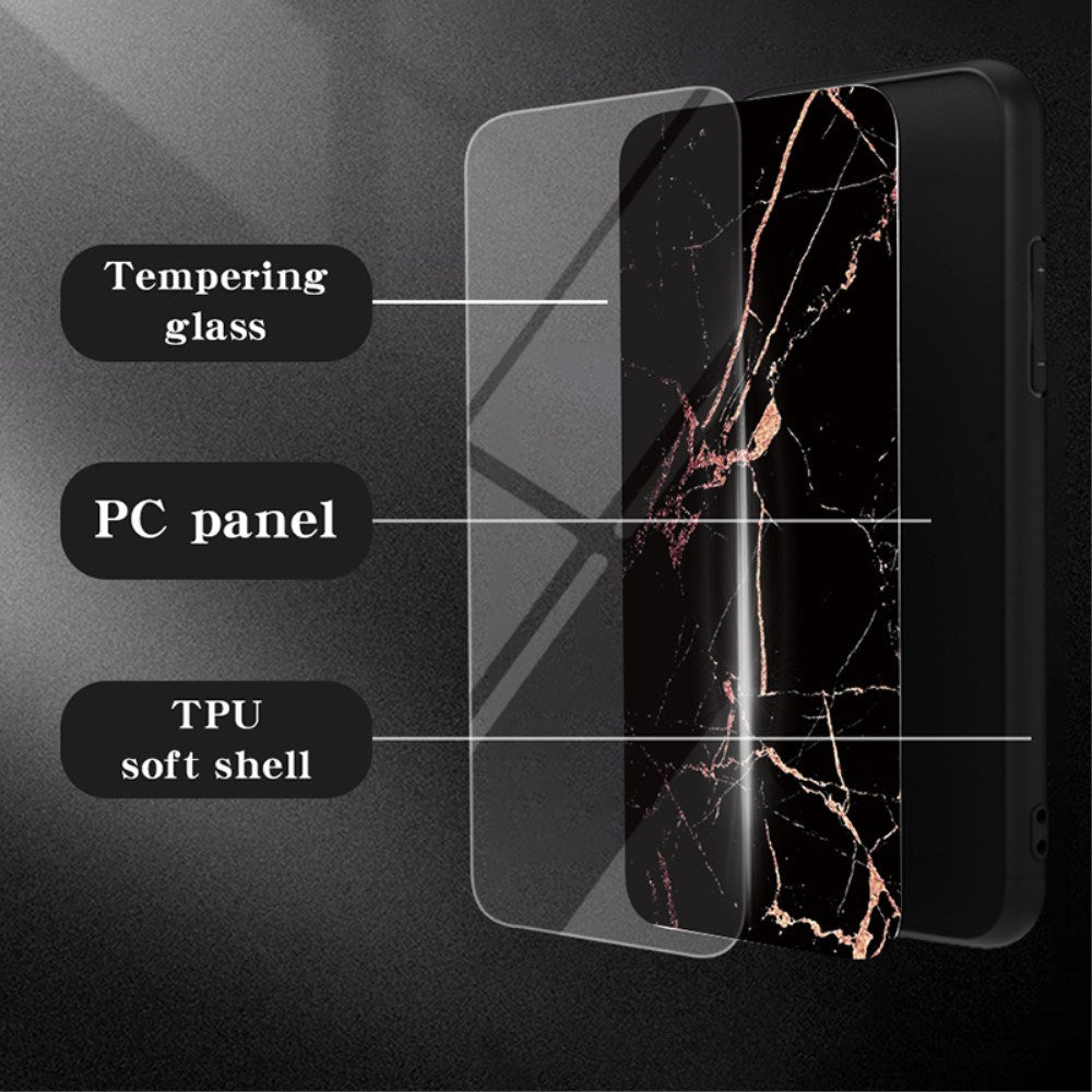 EIDERWOOD Samsung Galaxy S25 Ultra Hybrid Marmor Cover m. Glas Bagside - Rød