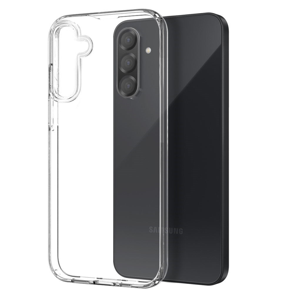 Samsung Galaxy A56 (5G) 2-i-1 Fleksibelt Plastik Cover & Hærdet Skærmbeskyttelsesglas - Gennemsigtig