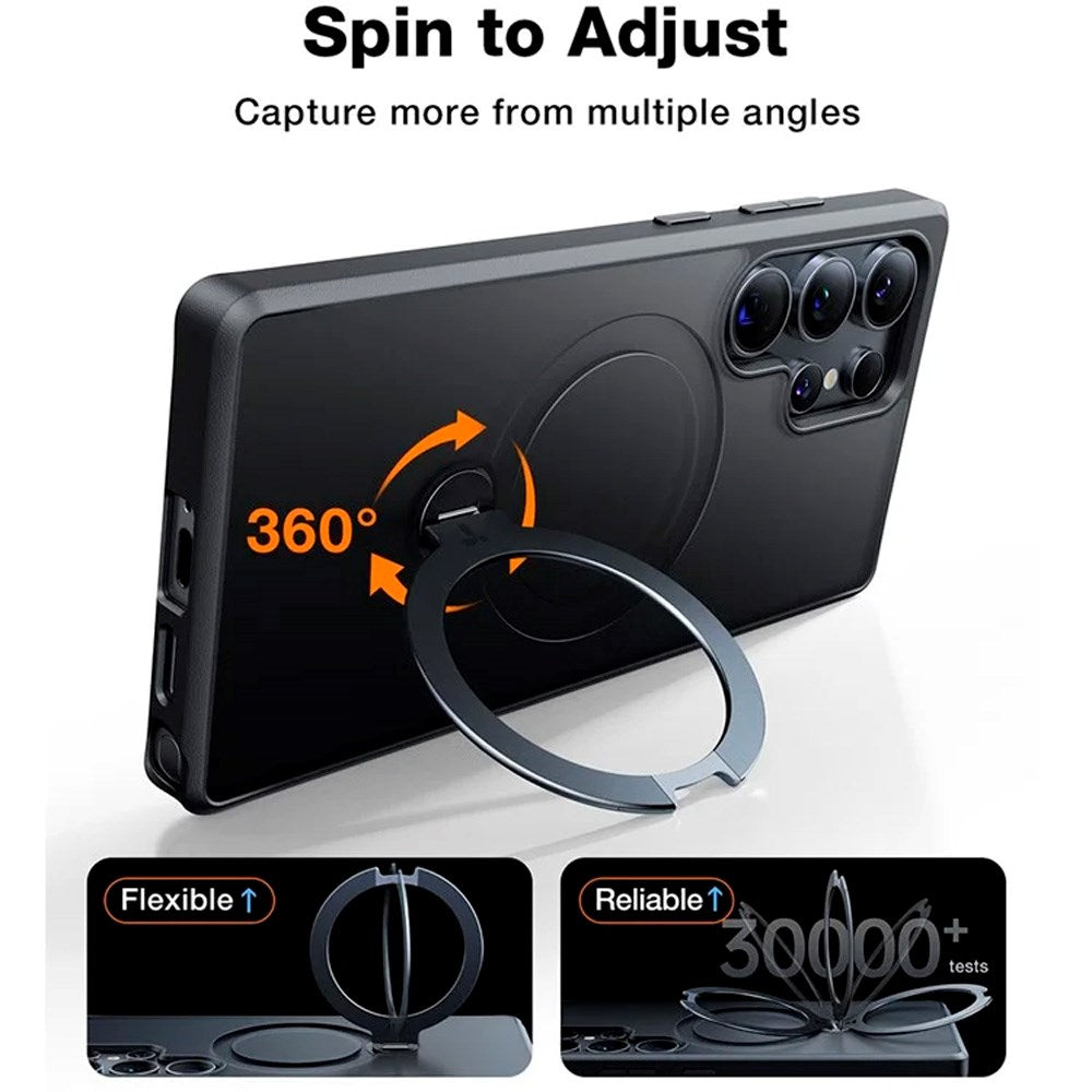 TORRAS Samsung Galaxy S25 Ultra Hybrid Cover m. Kickstand - MagSafe Kompatibel - Sort