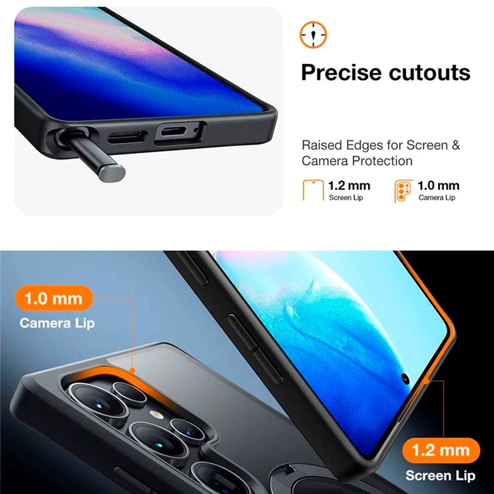 TORRAS Samsung Galaxy S25 Ultra Hybrid Cover m. Kickstand - MagSafe Kompatibel - Sort