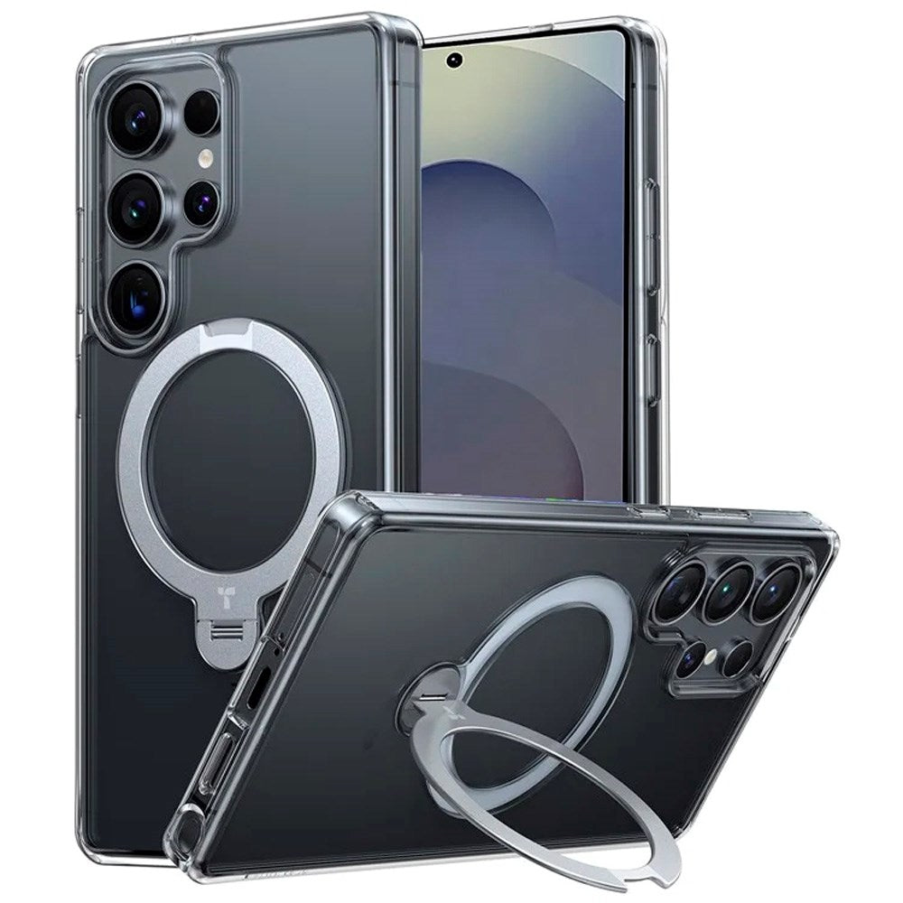 TORRAS Samsung Galaxy S25 Ultra Hybrid Cover m. Kickstand - MagSafe Kompatibel - Gennemsigtig