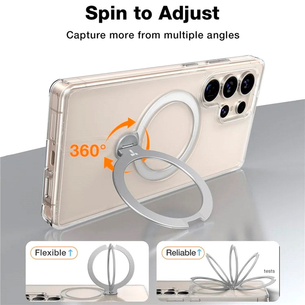 TORRAS Samsung Galaxy S25 Ultra Hybrid Cover m. Kickstand - MagSafe Kompatibel - Gennemsigtig