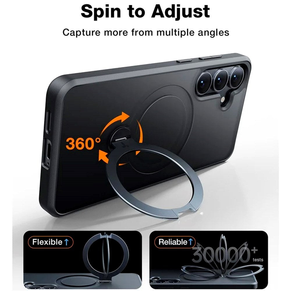 TORRAS Samsung Galaxy S25 Hybrid Cover m. Kickstand - MagSafe Kompatibel - Sort