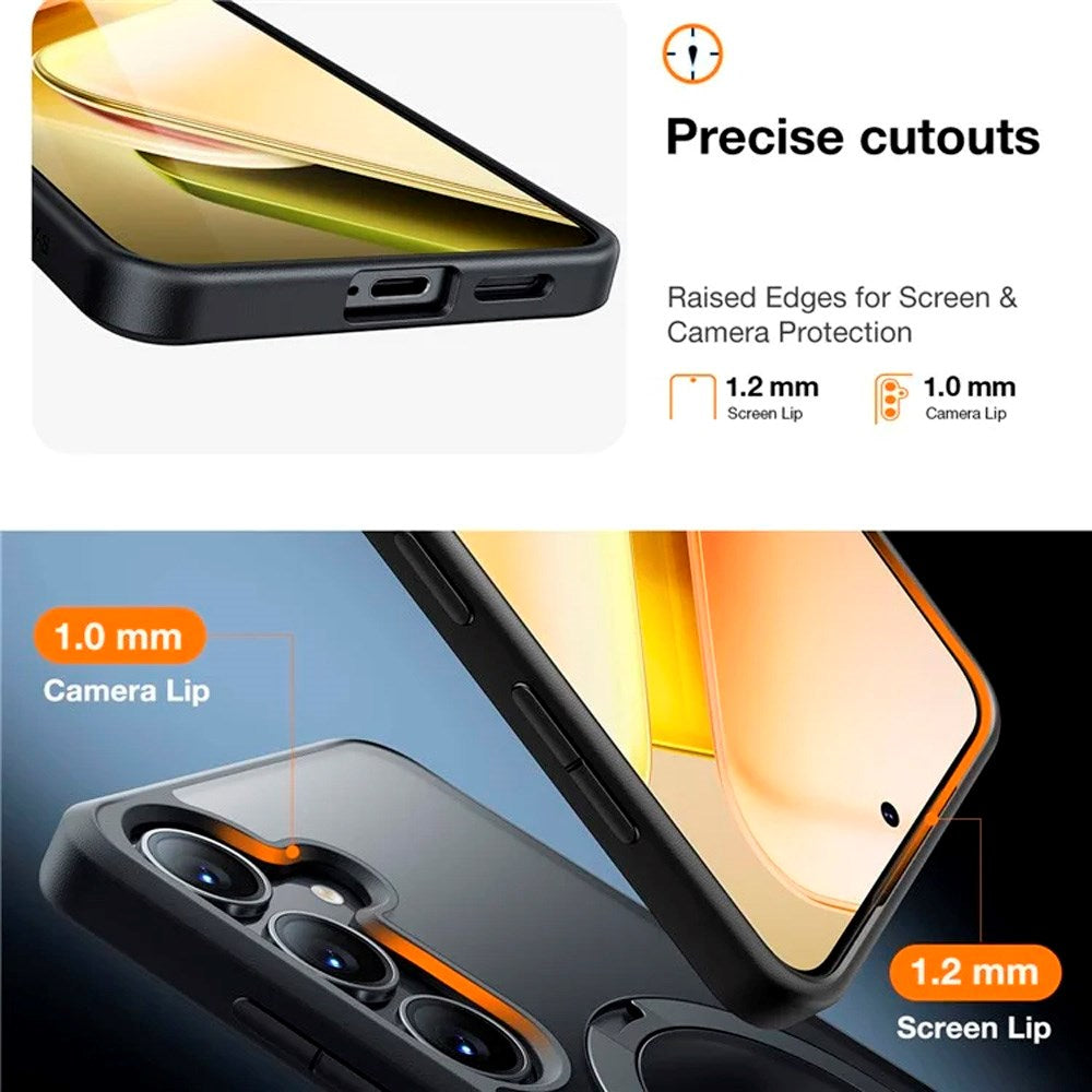 TORRAS Samsung Galaxy S25 Hybrid Cover m. Kickstand - MagSafe Kompatibel - Sort