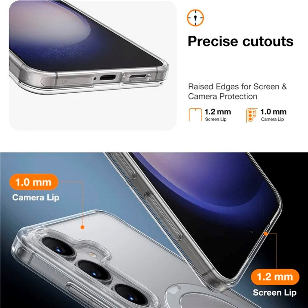 TORRAS Samsung Galaxy S25 Hybrid Cover m. Kickstand - MagSafe Kompatibel - Gennemsigtig