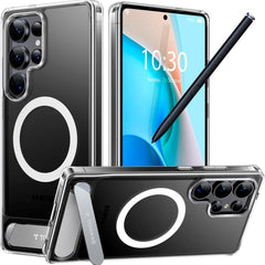 TORRAS Samsung Galaxy S25 Ultra Hybrid Cover m. Ståfunktion - MagSafe Kompatibel - Gennemsigtig