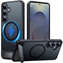 TORRAS Samsung Galaxy S25 Hybrid Cover m. Ståfunktion - MagSafe Kompatibel - Sort