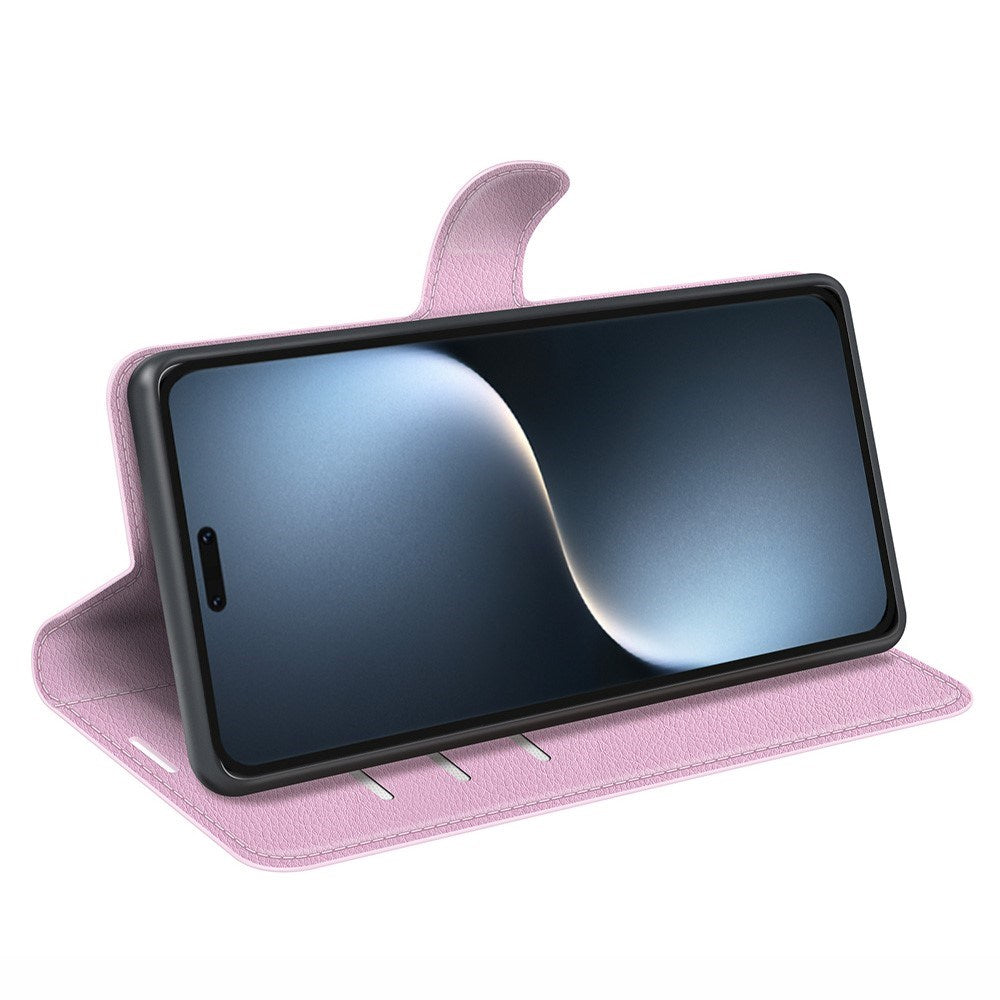 EIDERWOOD Honor Magic7 Pro Kunstlæder Flip Cover m. Kortholder & Ståfunktion - Lyserød
