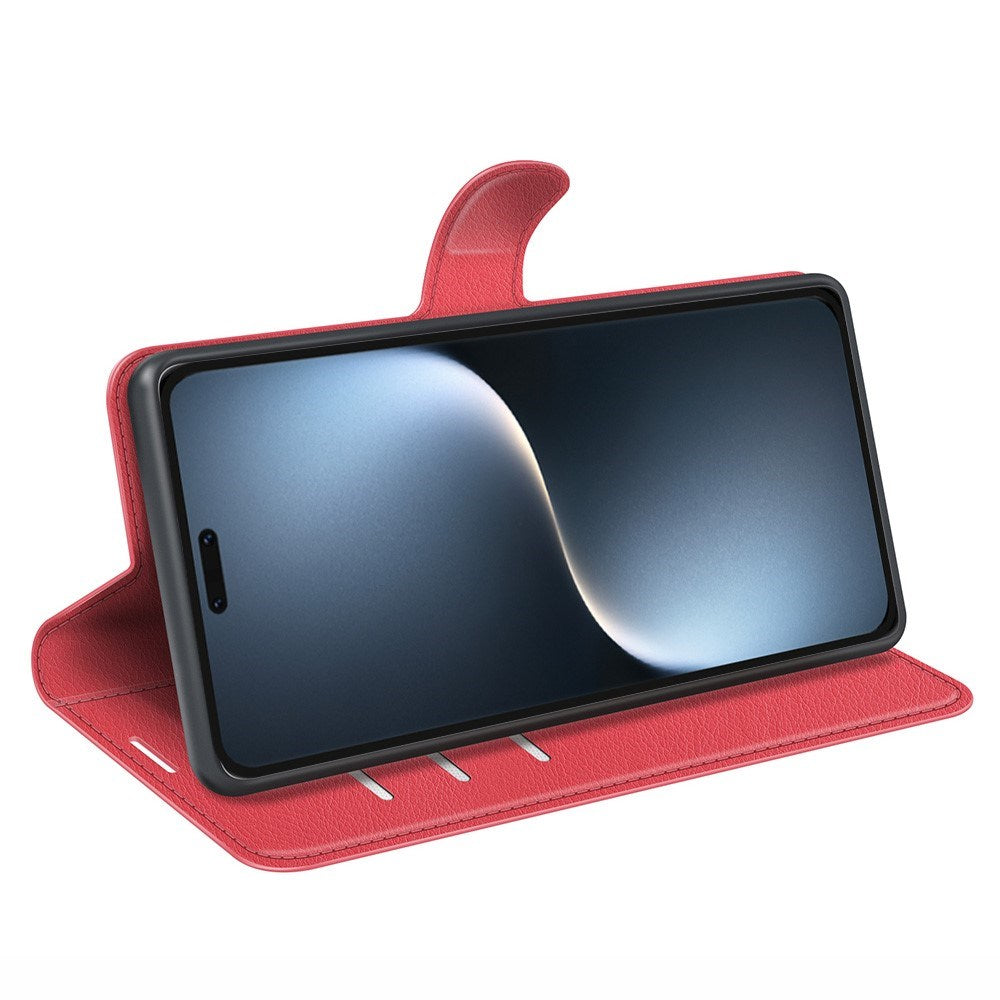 EIDERWOOD Honor Magic7 Pro Kunstlæder Flip Cover m. Kortholder & Ståfunktion - Rød