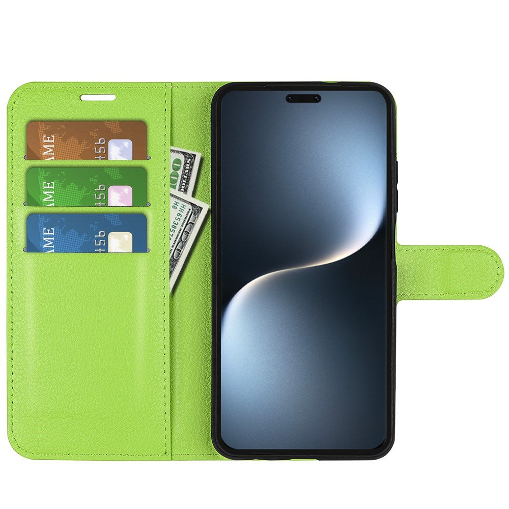 EIDERWOOD Honor Magic7 Pro Kunstlæder Flip Cover m. Kortholder & Ståfunktion - Grøn