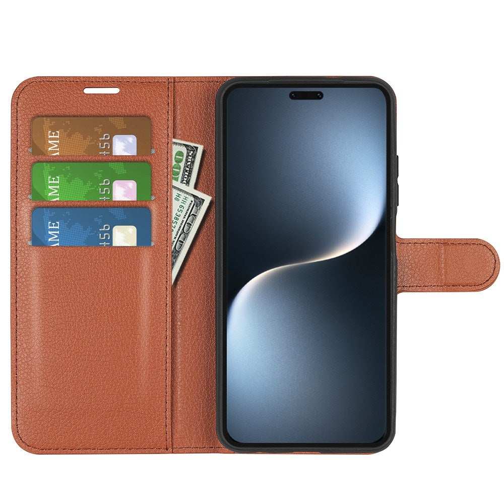 EIDERWOOD Honor Magic7 Pro Kunstlæder Flip Cover m. Kortholder & Ståfunktion - Brun