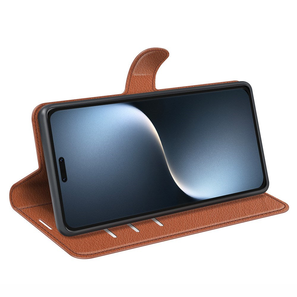 EIDERWOOD Honor Magic7 Pro Kunstlæder Flip Cover m. Kortholder & Ståfunktion - Brun