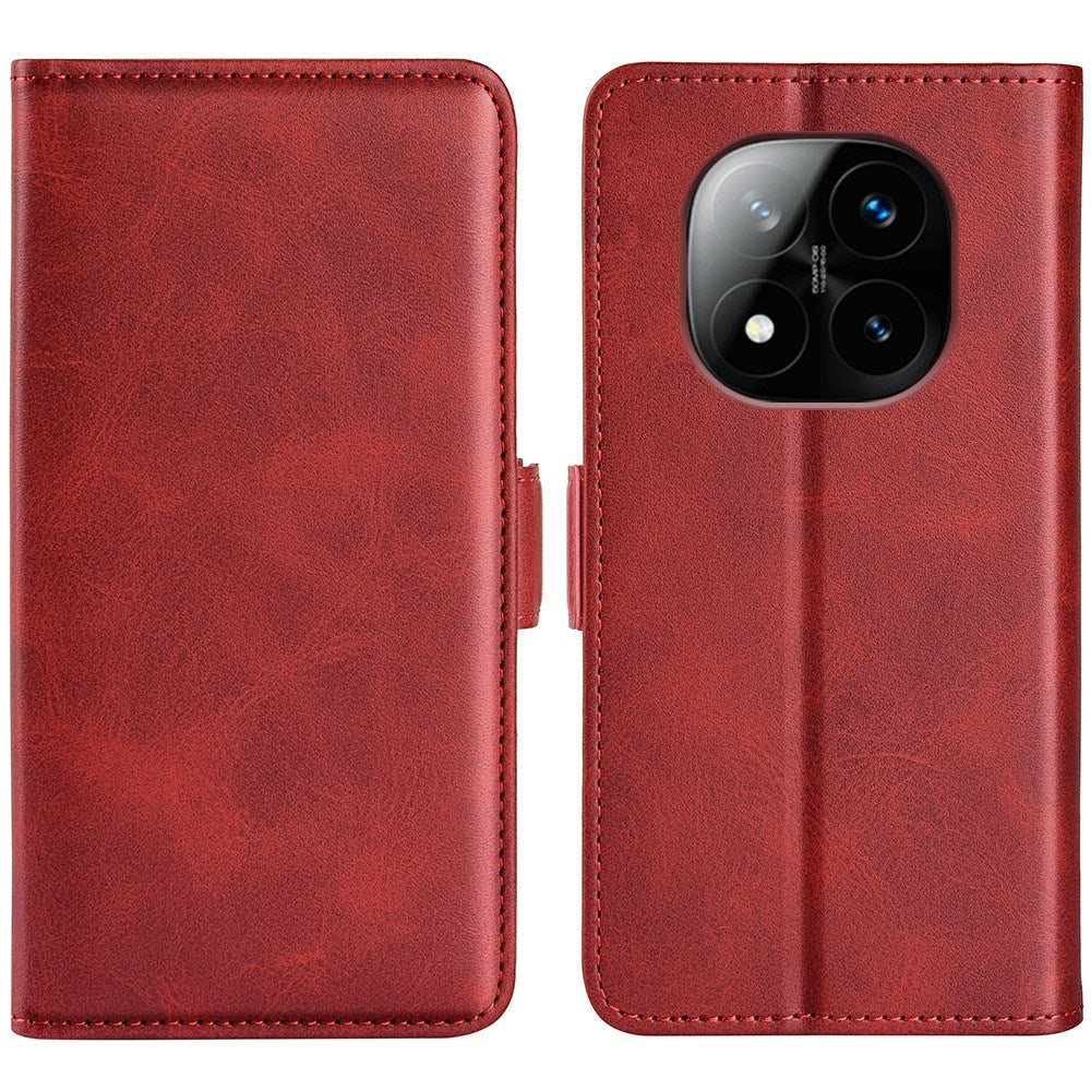 EIDERWOOD Xiaomi Redmi Note 14 Pro+ Kunstlæder Flip Cover m. Pung & Ståfunktion - Rød