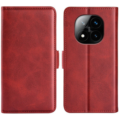 EIDERWOOD Xiaomi Redmi Note 14 Pro+ Kunstlæder Flip Cover m. Pung & Ståfunktion - Rød