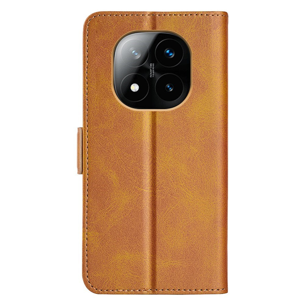 EIDERWOOD Xiaomi Redmi Note 14 Pro+ Kunstlæder Flip Cover m. Kortholder & Ståfunktion - Lysebrun