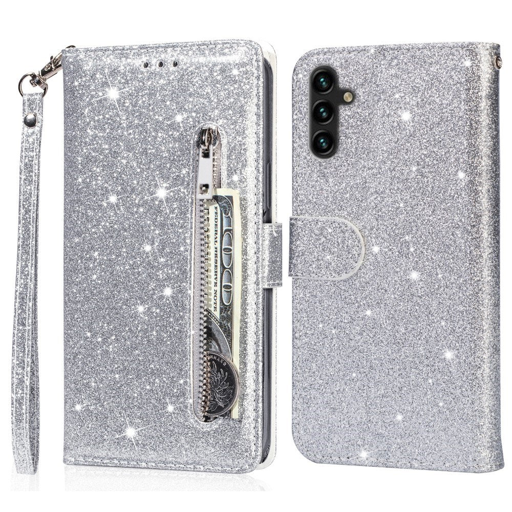 EIDERWOOD Samsung Galaxy A56 (5G) Glimmer Flip Cover m. Lynlåslomme & Ståfunktion - Sølv