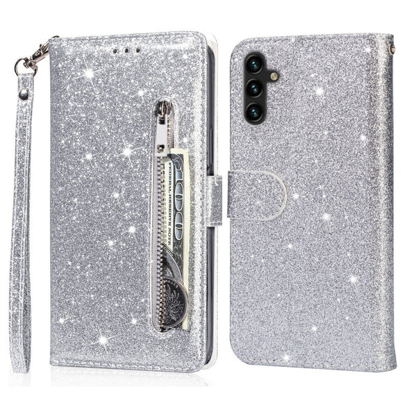 EIDERWOOD Samsung Galaxy A56 (5G) Glimmer Flip Cover m. Lynlåslomme & Ståfunktion - Sølv