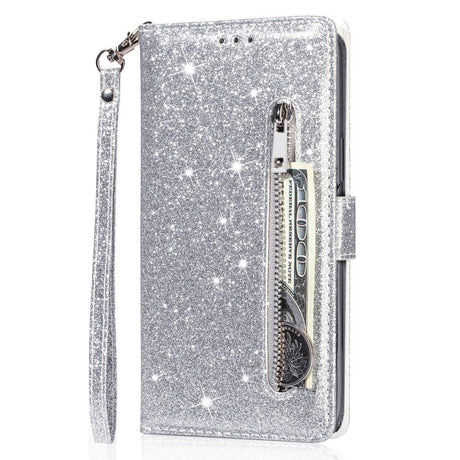 EIDERWOOD Samsung Galaxy A56 (5G) Glimmer Flip Cover m. Lynlåslomme & Ståfunktion - Sølv