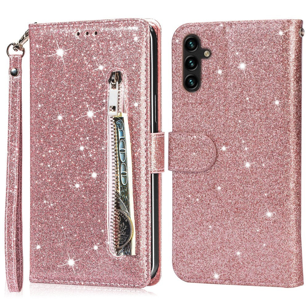 EIDERWOOD Samsung Galaxy A56 (5G) Glimmer Flip Cover m. Lynlåslomme & Ståfunktion - Lyserød