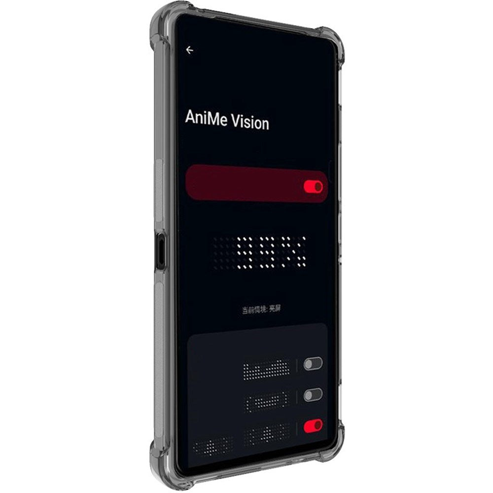 Asus ROG Phone 9 (5G) / 9 Pro (5G) - IMAK Fleksibelt Plastik Bagside Cover - Gennemsigtig / Sort