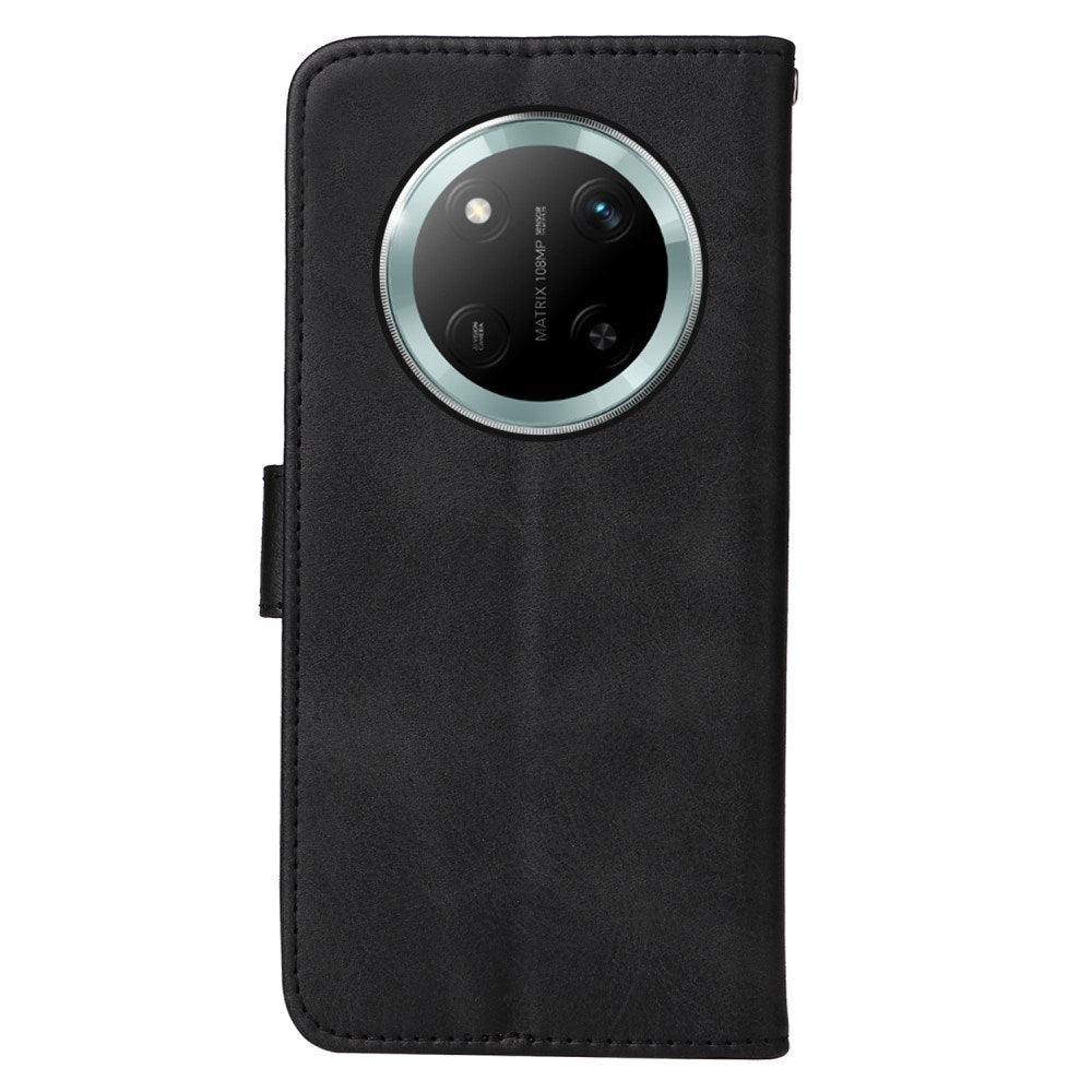 EIDERWOOD Honor Magic7 Lite Kunstlæder Flip Cover m. Strop - Sort