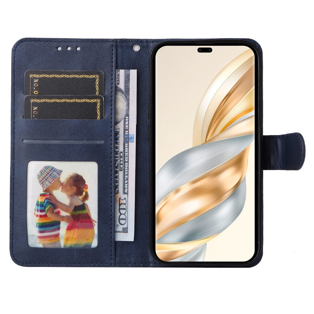 EIDERWOOD Honor Magic7 Lite Kunstlæder Flip Cover m. Strop - Blå