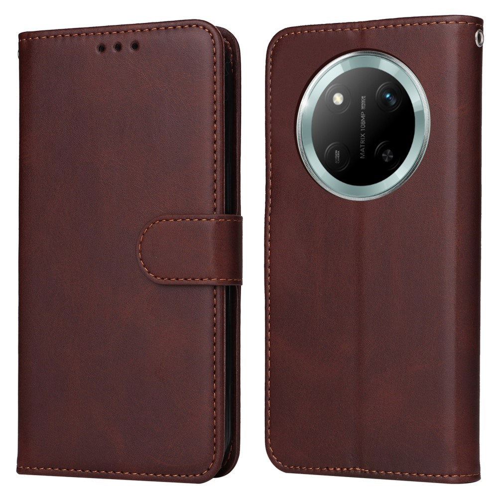 EIDERWOOD Honor Magic7 Lite Kunstlæder Flip Cover m. Strop - Brun