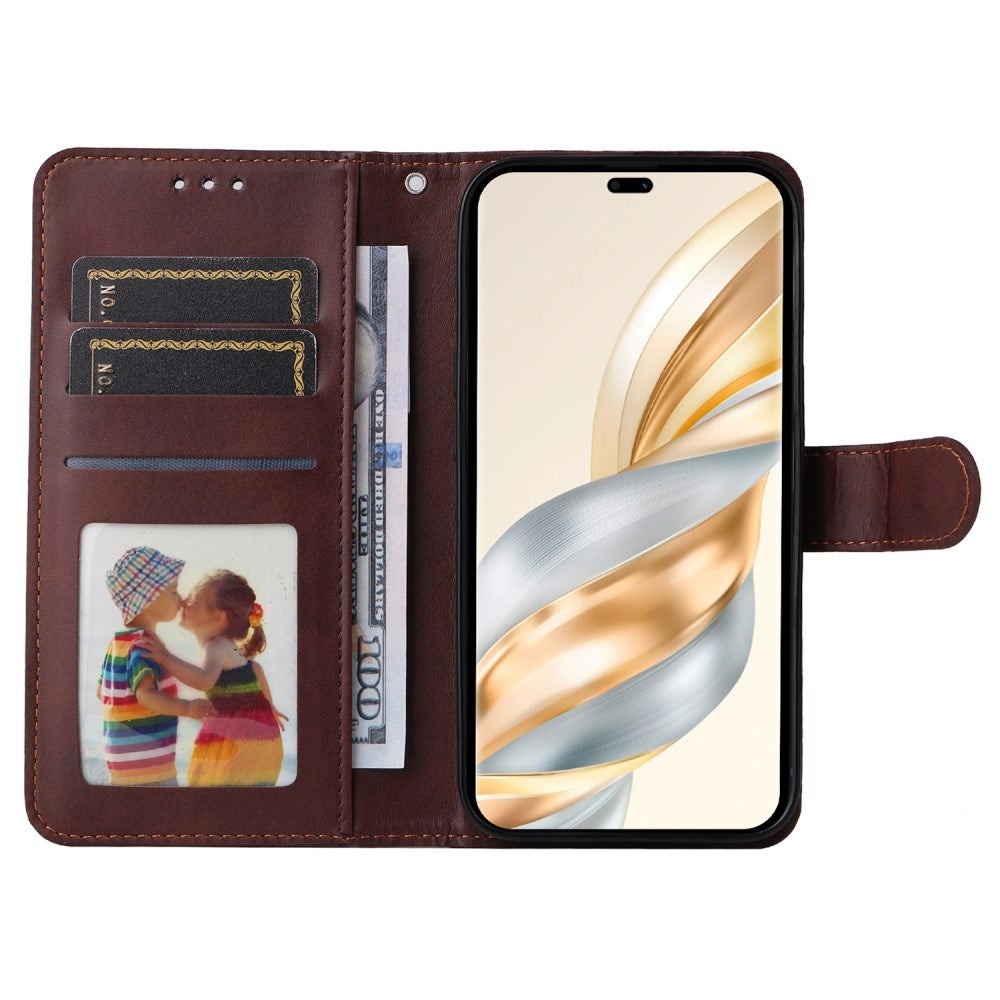 EIDERWOOD Honor Magic7 Lite Kunstlæder Flip Cover m. Strop - Brun