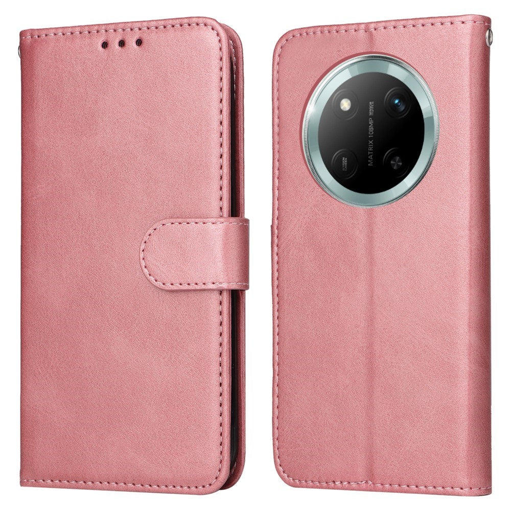 EIDERWOOD Honor Magic7 Lite Kunstlæder Flip Cover m. Strop - Lyserød