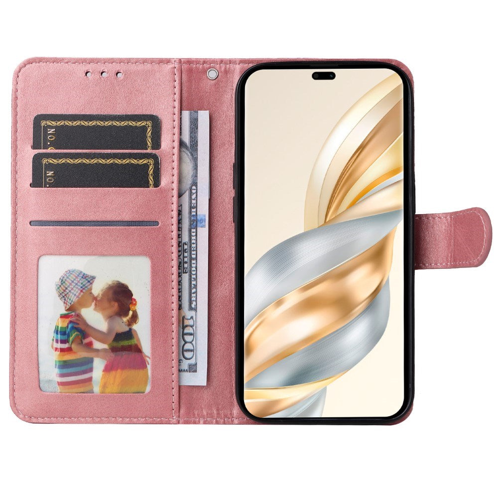 EIDERWOOD Honor Magic7 Lite Kunstlæder Flip Cover m. Strop - Lyserød