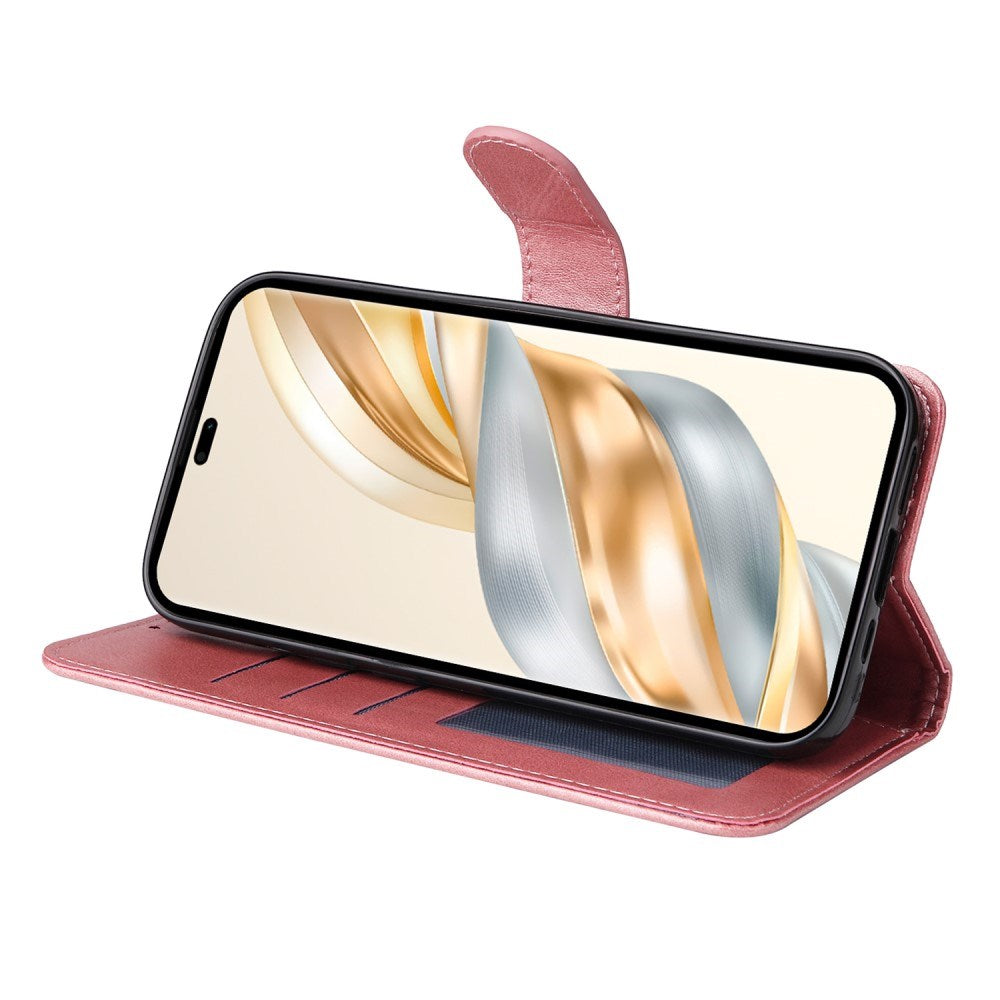 EIDERWOOD Honor Magic7 Lite Kunstlæder Flip Cover m. Strop - Lyserød