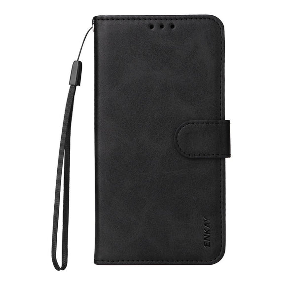 EIDERWOOD Samsung Galaxy A56 (5G) / A36 (5G) 2-i-1 Kunstlæder Flip Cover m. Skærmbeskyttelsesglas - Sort