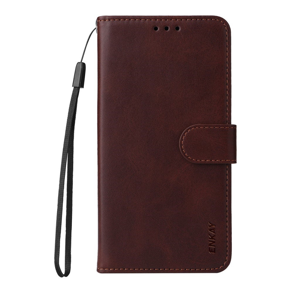 EIDERWOOD Samsung Galaxy A56 (5G) / A36 (5G) 2-i-1 Kunstlæder Flip Cover m. Skærmbeskyttelsesglas - Brun