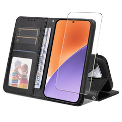 EIDERWOOD Xiaomi 15 Kunstlæder Flip Cover m. Strop & Skærmbeskyttelse - Sort