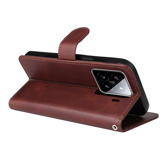 EIDERWOOD Xiaomi 15 Kunstlæder Flip Cover m. Strop & Skærmbeskyttelse - Brun