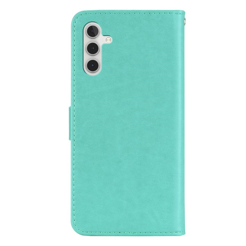 EIDERWOOD Samsung Galaxy S25 Kunstlæder Flip Cover m. Uglemotiv - Turkis
