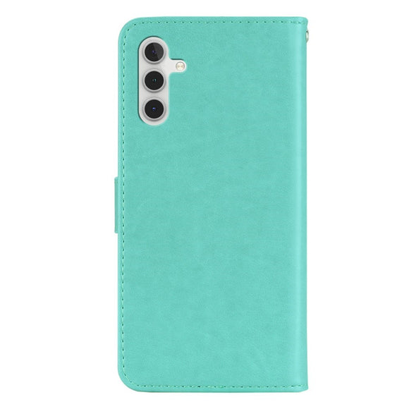 EIDERWOOD Samsung Galaxy S25 Kunstlæder Flip Cover m. Uglemotiv - Turkis
