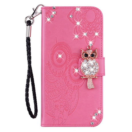 EIDERWOOD Samsung Galaxy S25+ (Plus) Kunstlæder Flip Cover m. Uglemotiv - Lyserød