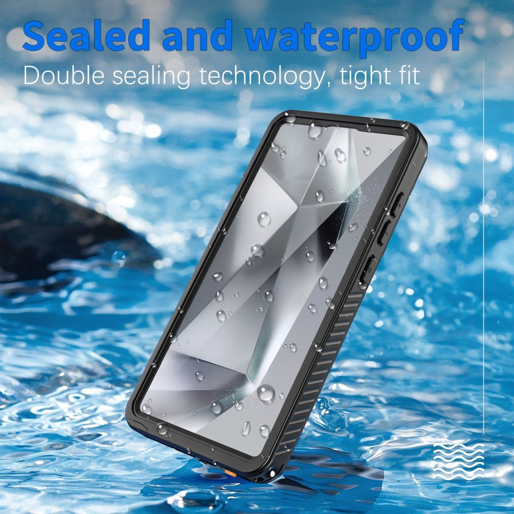 Samsung Galaxy S25 Ultra Redpepper IP68 Certificeret Vandtæt Cover - Sort / Gennemsigtig