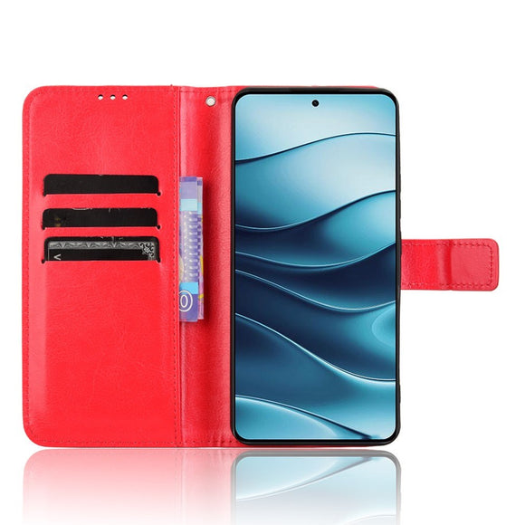 EIDERWOOD Xiaomi Redmi Note 14 (5G) Kunstlæder Flip Cover m. Strop - Rød
