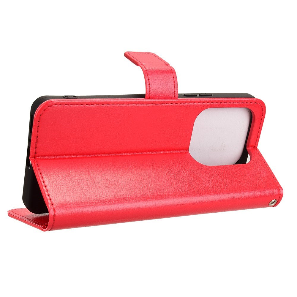 EIDERWOOD Xiaomi Redmi Note 14 (5G) Kunstlæder Flip Cover m. Strop - Rød